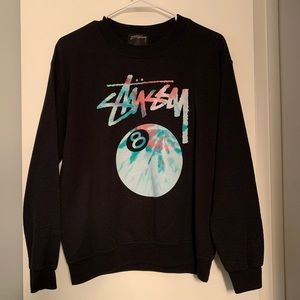 Stussy tie dyed 8ball crew neck